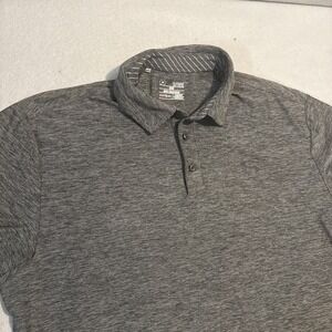 Under Armour Polo Shirt Men's XL Gray Heat Gear Short Sleeve Loose‎